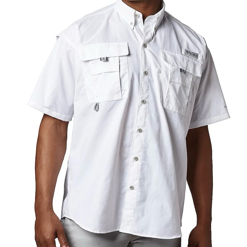 Columbia White Button-Up Shirt